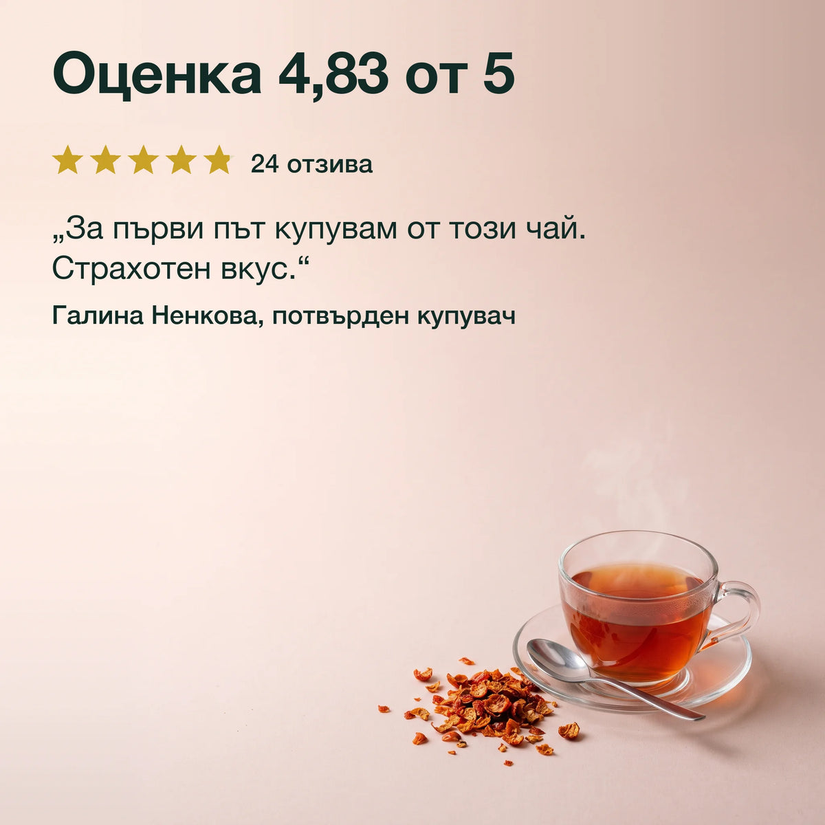 Чай от шипкова люспа, БИО: Оценка 4,83 от 5
