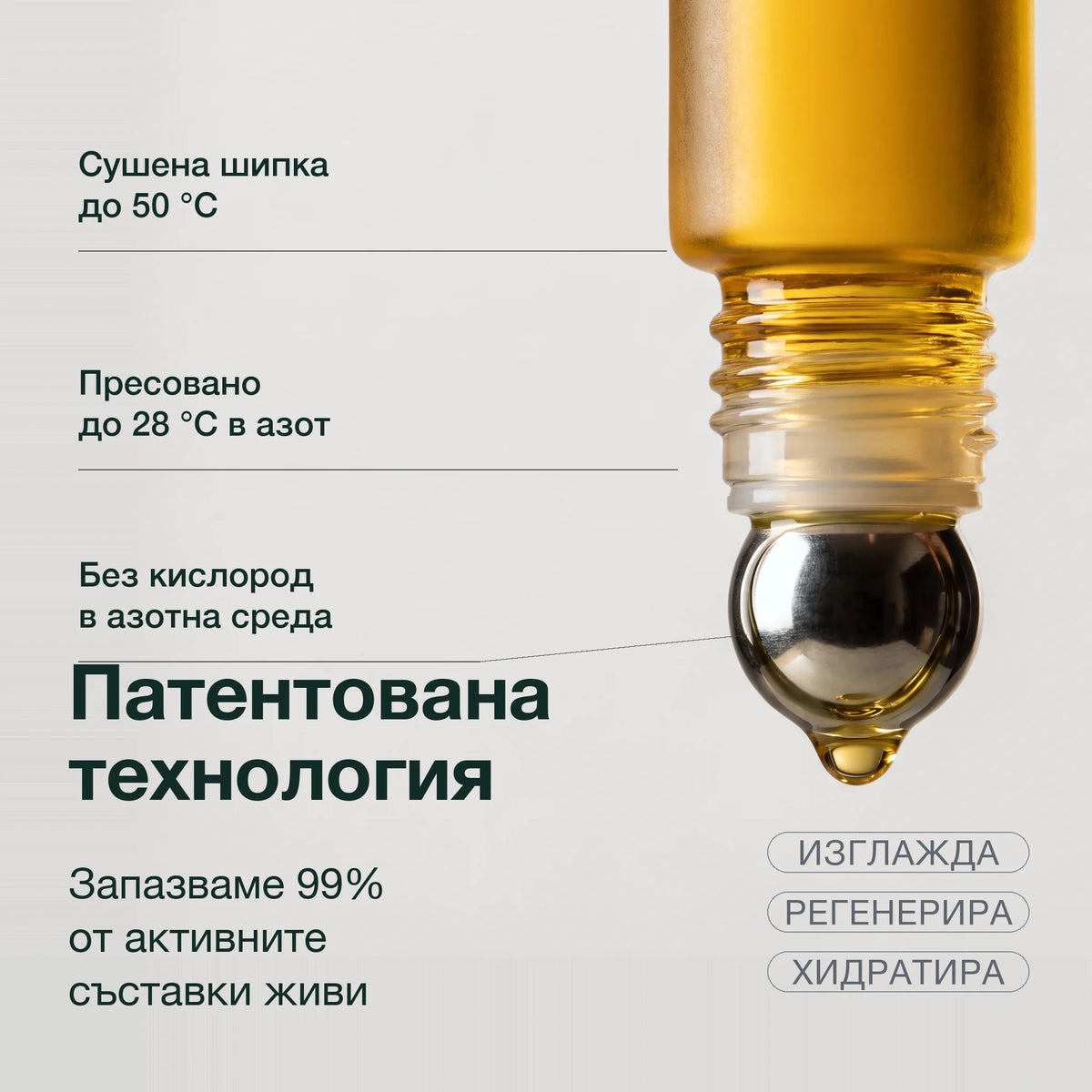 Рол-он с масло от шипка и безсмъртниче: Патентована технология