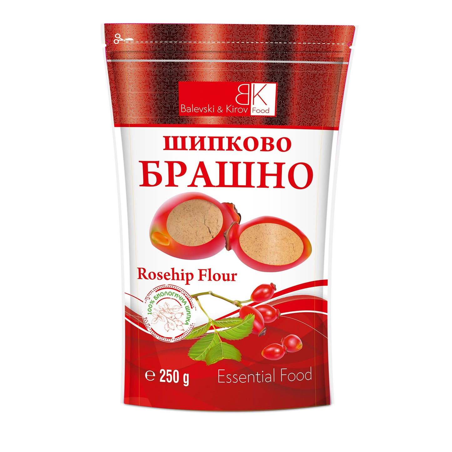 Брашно от изсушени шипкови плодове. 120 микрона - биологичен продукт